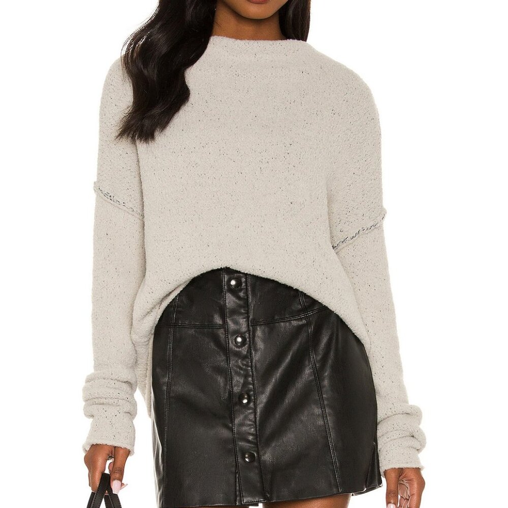 Free People San Vincente Pullover in Silver Sapphire